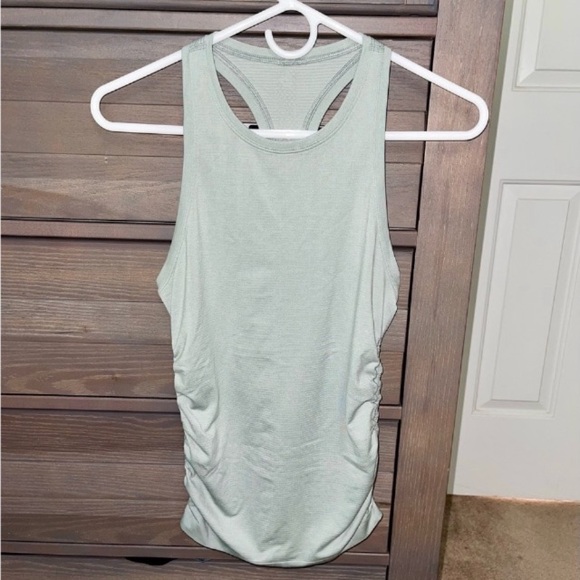 Lululemon Racerback Tank Top Ruched Sides Soft Sage green. - Picture 1 of 11
